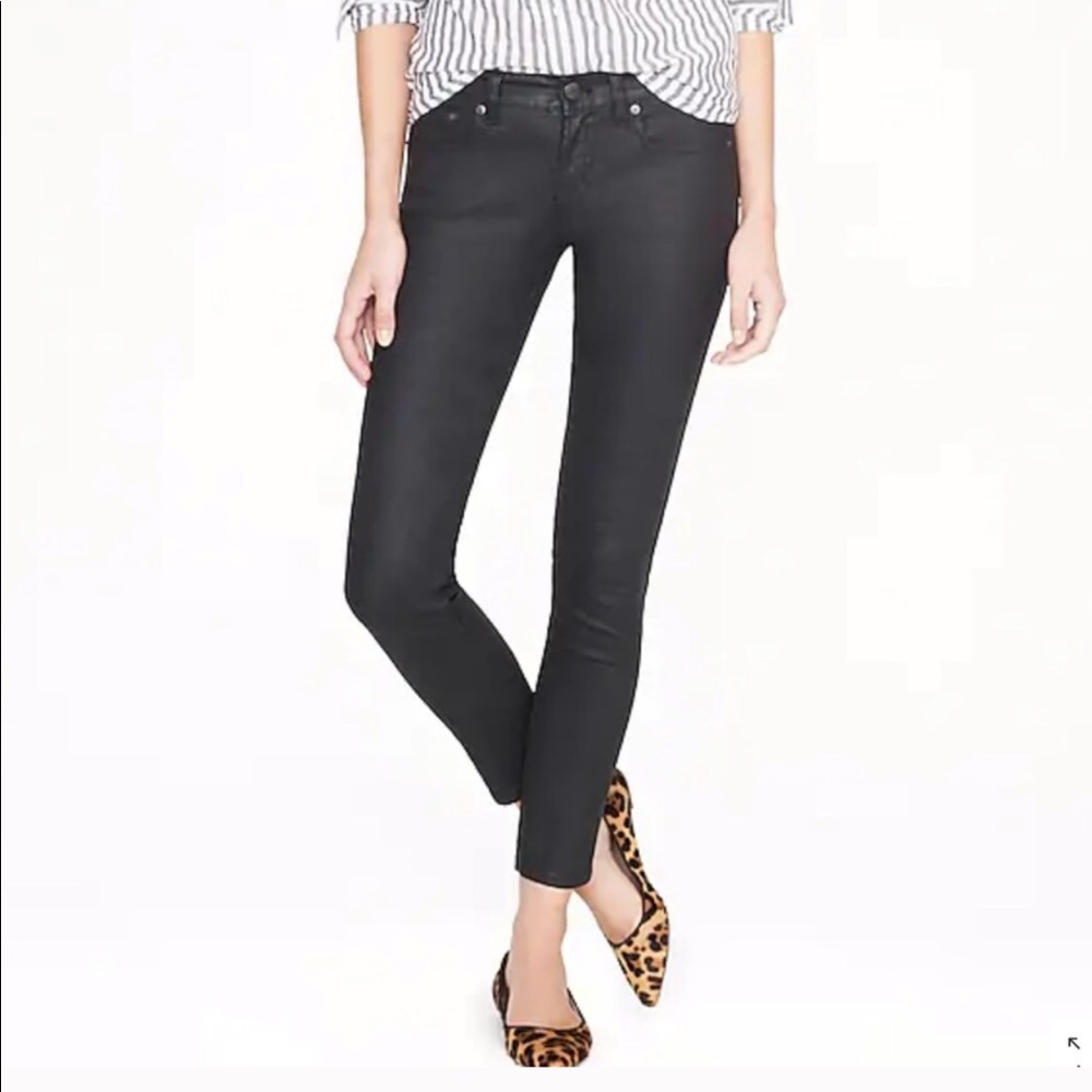 JCrew toothpick jean in coated denim leather look!